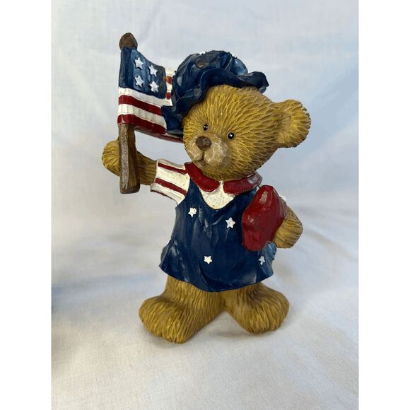American Bear Statue/Figurines Set, Fourth of July, Americana, Flags, Decor - Picture 3 of 6
